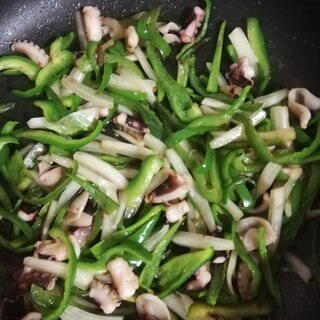 野菜とタコの炒め物